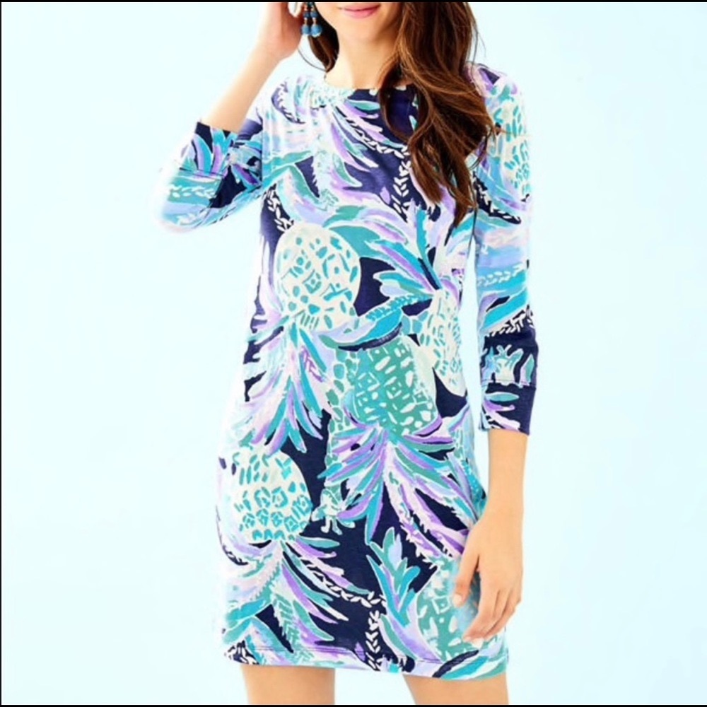 💙💜🍍NWT Lilly Pulitzer Hollee Pineapple Dress Size Large - Picture 9 of 10